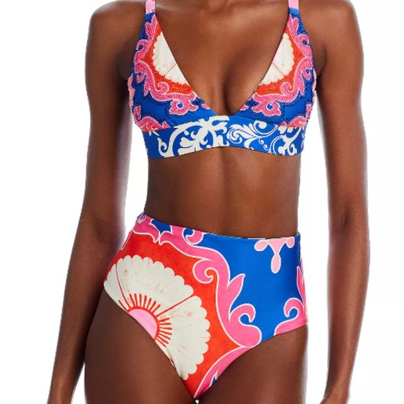 Triangle Bikini Top Embroidered S - Picture 1 of 9